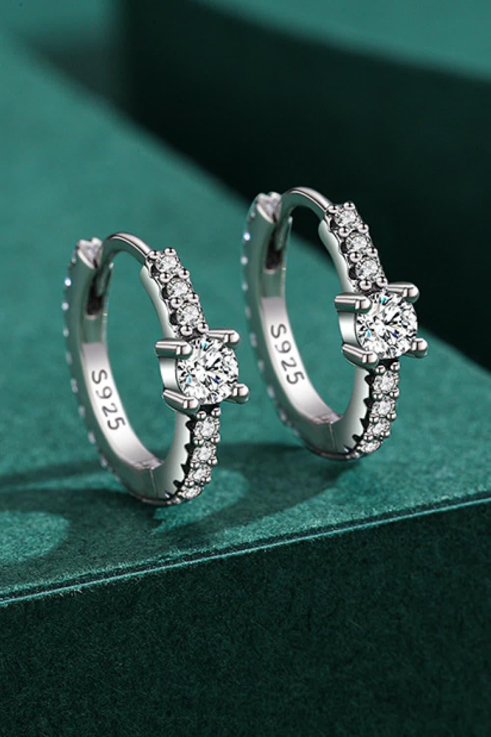 Sterling Silver Artificial Turquoise Huggle Earrings